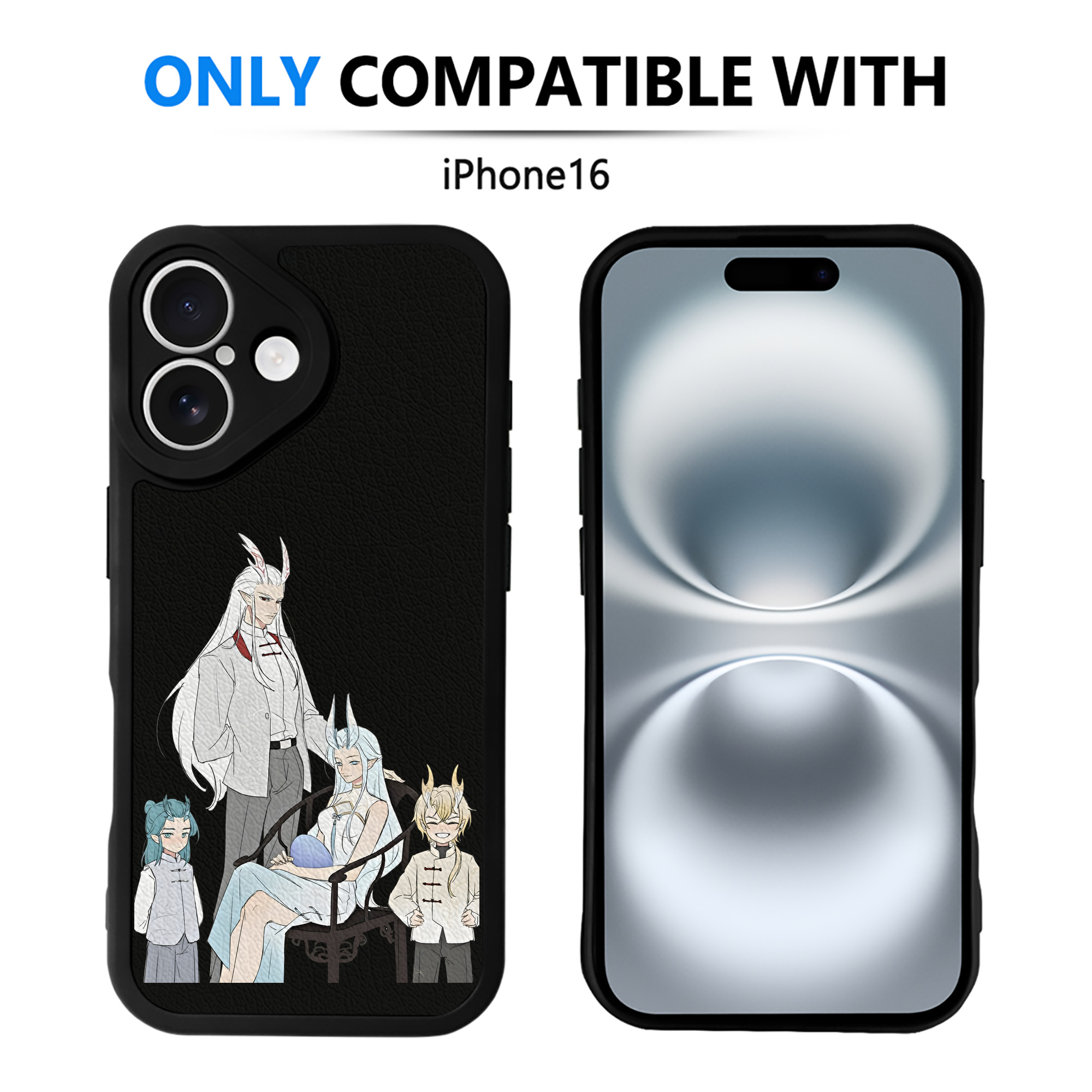 （画像用） Ne Zha 2 ナタ 魔童の大暴れ 【iPhone 16シリーズ対応】シリコンスマホケース（レザー調） 材質：シリコン